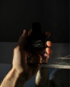 Perfume vs Cologne, bottle in the dark